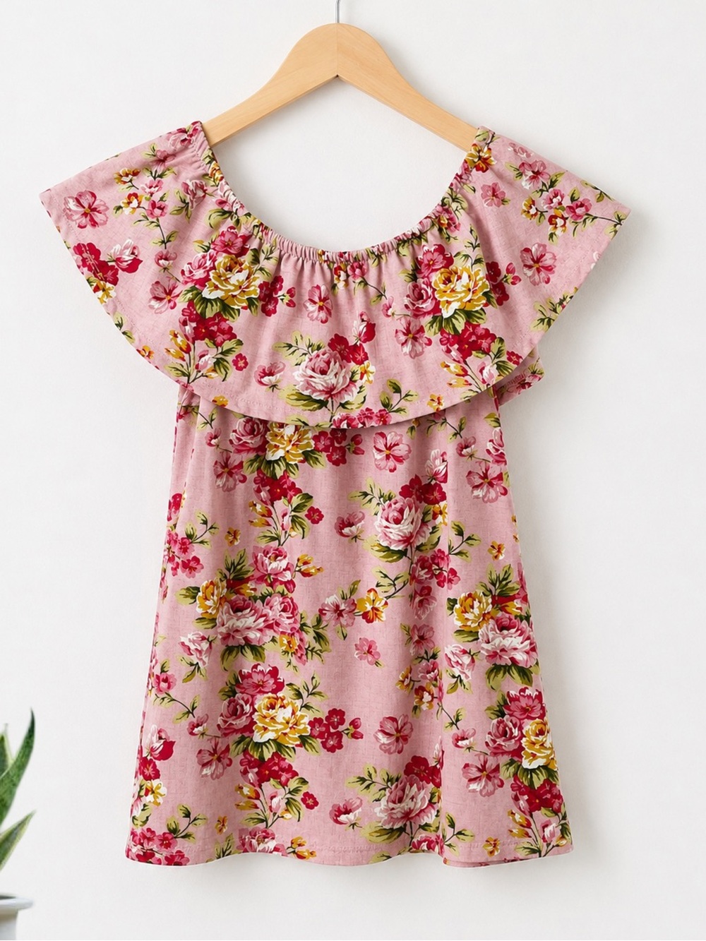 BTween Girls Pink Floral Flutter Sleeve Dress Size 12
